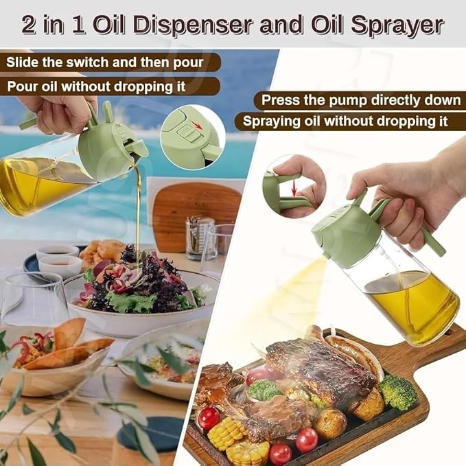 Vamor Oil Dispenser & Mist Spray Bottle, Cooking/Baking Tool & Accessories, Leakproof Seasoning Bottle, Cooking Oil Container 500ml Multicolor(Pack of 1)
