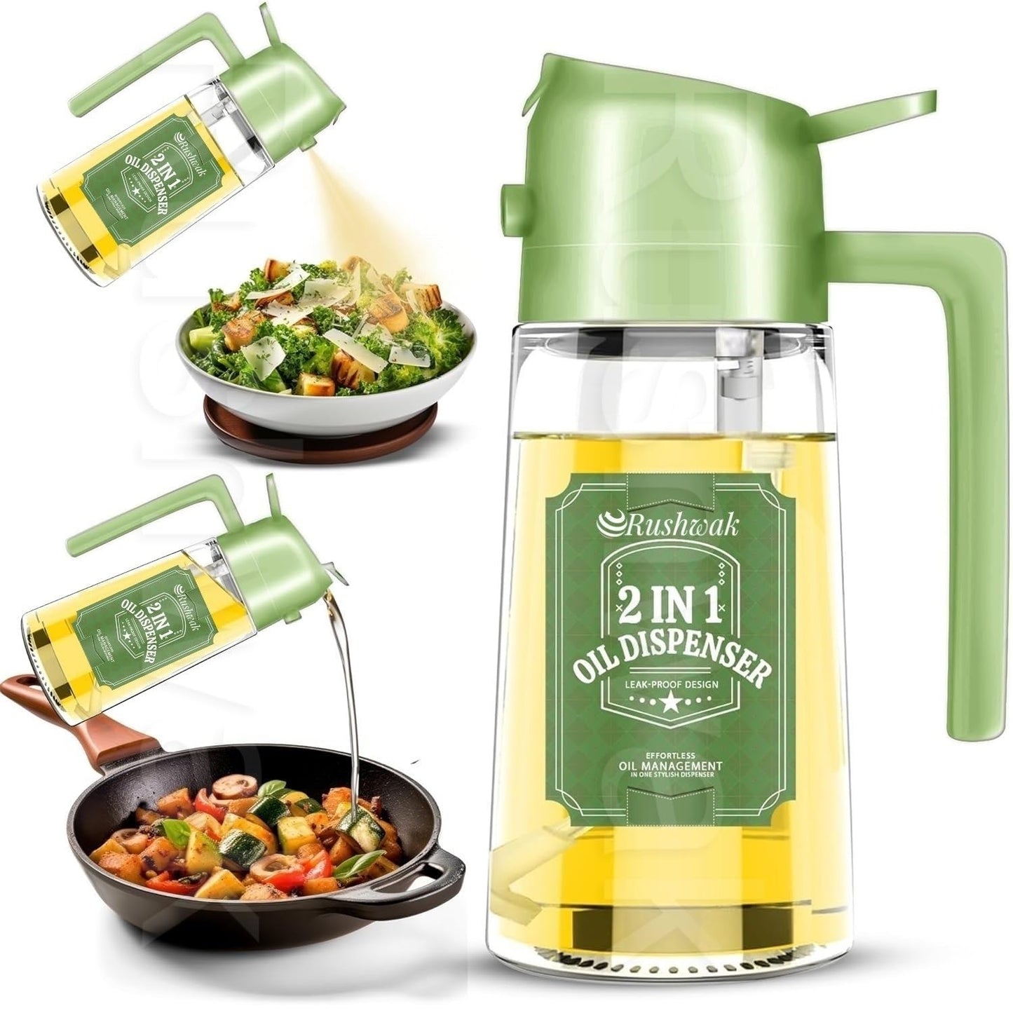 Vamor Oil Dispenser & Mist Spray Bottle, Cooking/Baking Tool & Accessories, Leakproof Seasoning Bottle, Cooking Oil Container 500ml Multicolor(Pack of 1)